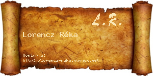 Lorencz Réka névjegykártya