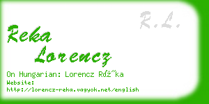 reka lorencz business card